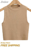 Znbbw Women Off Shoulder Tank Top Summer Knit Ribbed O Neck Sleeveless Skinny Vests 2023 Sexy Solid Basic Tops 202304
