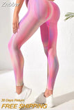 Znbbw Scrunch Butt Seamless Leggings For Women Gym Tights Tie Dye Legging Workout Gym Clothing Yoga Pants