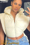 Znbbw Solid Hooded Cut Out Side Cropped Puffer Vest Top 2023 Womens Fashion Quilted Coats and Jacket Winter Sleeveless Vests