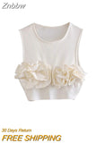 Znbbw TRAF 2023 Summer Women Tank Top Sleeveless Crop Top Ruffle Edge Decoration Short Top y2k Vest