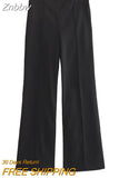 Znbbw Tops With Belt Pant Sets Women Fashion Single Button Jacket Trousers Autumn Winter Office Outfits Outwear