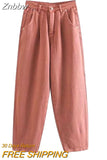 Znbbw ZBZA Spring Summer Woman High Waist Jeans For Women Denim Harem Pant Women Jeans Loose Trousers Vaqueros Mujer