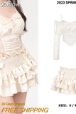 Znbbw Lace Sweet Sexy Two Piece Set Women Summer Vintage Elegant Cake Skirt Suit Female Retro Bow Blouse Korea Mini Skirt