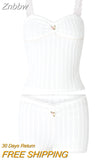 Znbbw Women 2 Piece Short Set Outfits Y2K Fairycore Chic Lace Trim Spaghetti Strap Camis Crop Tops + Shorts 2000s Vintage Clothes