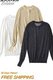 Znbbw TRAF 2023 Women Summer Vintage Solid Pullover Knitted Sweater Slim O-Neck Long Sleeve Female Casual Chic Tops