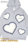 Znbbw Aesthetic Butterfly Zip Up Oversized Sweatshirts Harajuku Long Sleeve Goth Hoodies Y2K Autumn Grunge Punk Coat Retro Clothes