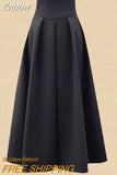 Znbbw Women Spring Autumn Two Pieces Sets Korean Long Sleeve Pullover Knitted Sweater And Pleated skirt Long Suit