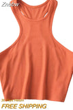 Znbbw Women Racer Back Slim Fit Rib Tank Top