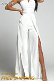 znbbw Fashion Overalls Women Summer Sexy Fashion Commuter Sling Jumpsuit Elegant Strapless Backless Slit Straight Pants Romper