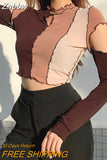 Znbbw Autumn Turtleneck Long Sleeve Hollow Out Slim Knitted Sweaters Women Fashion Sexy Ribber Knitwear Pullover Warm Sweater Top
