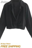 Znbbw ZBZA Skirts Womens 2023 Two Piece Set Linen Blend Cropped Women Shirt Draped Skirt Autumn Fashion Casual Dress Sets