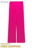 Znbbw Tops With Belt Pant Sets Women Fashion Single Button Jacket Trousers Autumn Winter Office Outfits Outwear
