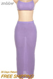 znbbw Sexy Knit Beach Two Piece Skirt Set For Women 2023 Summer Black Halter Top Skirt Set Sleeveless New In Matching Set