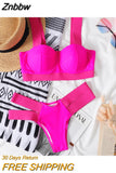 Znbbw Women's Swimsuits Sexy Swimwear Patchwork Bikini 2023 Woman Push up Biquini Neon Bikinis Swimsuit Bathing Suits 2023