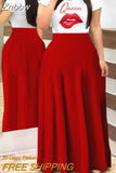 Znbbw Casual Printed Maxi Dress Women Letter O Neck Short Sleeve Ruched Tight High Waist Vestidos Party Club Long Dresses