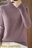 Znbbw Cashmere Sweater Women Autumn Winter Casual Solid Color Pullover Sweaters Female Long-sleeved Loose Bottoming Sweater