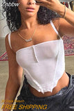 Znbbw Sexy Lrregular Hollow Sling Top For Women Summer Fashion Sleeveless Crop Top Fairy Goth Female Casual Streetwear Hot Deals