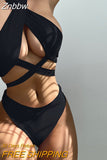 Znbbw Bikini Set Halter Women's Swimsuit Solid Swimwear Women 2023 Criss Cross Wrap Biquinis New Beachwear Bathing Suits