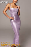 Znbbw 2023 New Slim Spaghetti Strap Long Dress Women Clothes Summer Sleeveless Backless Bodycon Club Party Long Dress Vestido