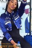 Znbbw Embroidery Short Baseball Jacket Women Casual O-neck Slim Vintage Cropped Coat 2023 Lady Fashion Streetwear Clothing