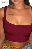 Znbbw Sexy Women Solid Strappy Tanks Vest Crop Top Summer Sleeveless Slash Neck Tanks Beach Women Sports Tank Tops