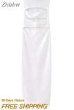Znbbw TRAF Summer Sexy Dress Solid Hollow Out Backless Bodycon Midi Dresses For Women 2023 Party Evening Dress
