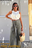 Znbbw TRAF 2023 Summer Women Tank Top Sleeveless Crop Top Ruffle Edge Decoration Short Top y2k Vest