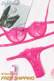 Znbbw Sexy Women's Underwear Lingerie See Through Bra Low Cup Lace Underwear Set Sexy Lingerie Set Bra And Panty Set