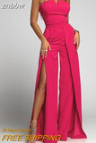 znbbw Fashion Overalls Women Summer Sexy Fashion Commuter Sling Jumpsuit Elegant Strapless Backless Slit Straight Pants Romper