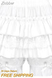 Znbbw Lolita Pumpkin Shorts Women Lace Ruffle Bow Safety Short Pants Cute Cake Skirt Knickers Japanese JK Bloomers