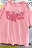 Znbbw bratz Letter Print Hoodies Women Hooded Oversized Pullover Harajuku Warm Kawaii Female Loose Streetwear Sweatshirts