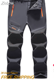 Znbbw Men's Waterproof Pants Winter Warm Camping Hiking Trekking Sport Trousers Male Casual Softshell Fleece Oversized Cargo Pants