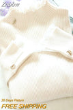 Znbbw Korean Style Turtleneck Women Elegant Pink Sweater Slim Basic Pullover Jumper Warm Purple Pullover Female Top Winter