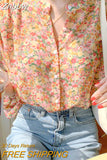 Znbbw Women Floral Printed Leisure Loose Elegant Chiffon Tops Blouses 2023 Spring Vintage Korean Shirt Elegant Ladies Clothes