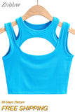 Znbbw Summer NEW Arrival Women Solid Color Sexy Causal 2 Piece Croped-Tops Tanks For Ladies