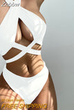 Znbbw Bikini Set Halter Women's Swimsuit Solid Swimwear Women 2023 Criss Cross Wrap Biquinis New Beachwear Bathing Suits