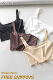 Znbbw Sale 2023 Summer Women Sexy Sleeveless Tops Fashion Short Square Collar Tank Tops 4 Colors
