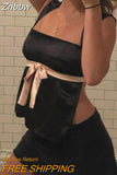 Znbbw Aesthetic Satin Patchwork Milkmaid Cami Tops Y2K Fairy Grunge Backless Bow Mini Vest Retro Women Crop Top Streetwear