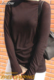 Znbbw Sale 2023 New Spring Summer Basic Tops Long Sleeve Loose Thin Sexy Blue T-shirt Women Fashion Solid Color Cotton Tee Femme