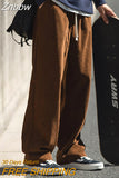 Znbbw Men's Casual Pants Loose Straight Corduroy Pants Elastic Waist Sweatpants Fashion Streetwear Spring Men Sports Jogger Trousers