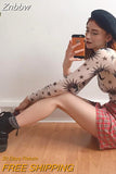 Znbbw Moon Printed Transparent Mesh Sexy T-Shirt Women O-Neck Long Sleeve Slim Basic Casual Female Tops 2023 Spring New