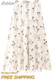 Znbbw TRAF 2023 Woman 2 Pieces Sets Embroidery Bowknot Short Sling Tops + Midi Long Skirts Summer Casual Elegant Slim Sets