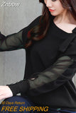 Znbbw Women Blusas Mujer De Moda 2023 Sexy Off Shoulder Top Long Sleeve Chiffon Blouse Shirt Women Blouses Shirts Tops A330