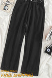 Znbbw Women Jeans High Waist Clothes Wide Leg Denim Clothing Blue Streetwear Vintage Quality 2023 Fashion Harajuku Straight Denim Pant