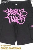 Znbbw Shorts Women New Y2K Letter Casual Summer Vintage Printing Wide Leg Streetwear Shorts Men Harajuku Hip Hop Loose Pants