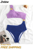 Znbbw Women Sexy One Piece Swimsuits Female One Shoulder Monokini High Waist Swimming Suits 2023 Swimwear Beachwear Beach Bodysuit
