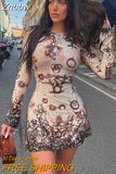 Znbbw Women Fashion Long Sleeve Bodycon Streetwear Party Club Mini Dress 2023 Fall Clothing Wholesale Items For Business