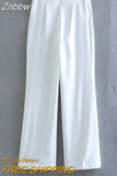 Znbbw Tops With Belt Pant Sets Women Fashion Single Button Jacket Trousers Autumn Winter Office Outfits Outwear