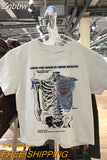 Znbbw Dark Vintage Streetwear t-shirt Gothic 90s Summer Slim Fit Women's Sports Top 2023 New Women's Statement Eye Print Camisole