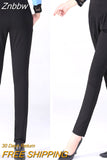 Znbbw Waist Harem Pants For Women Chic Pleated Stretch Straight Trousers Womens Elegant Office Lady Vintage Casual Pants